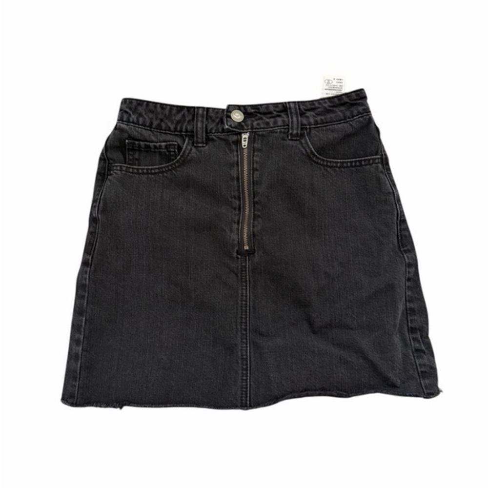 Hollister Black Zip Denim Skirt